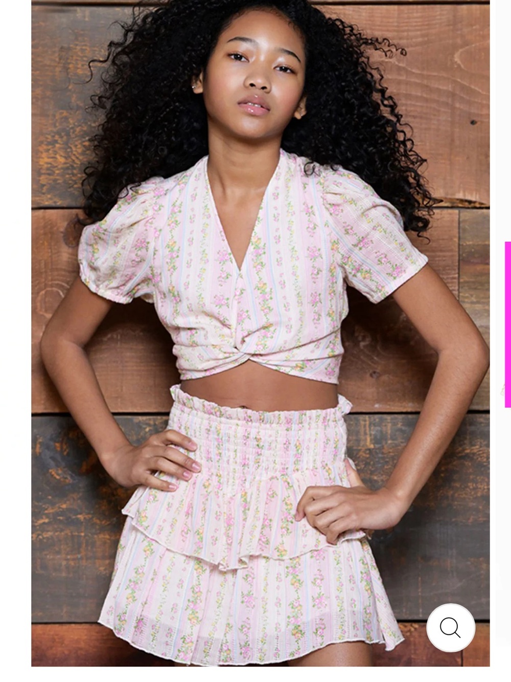 KatieJ NYC Tween Brooke Print Skirt in Shabby Floral - Girls